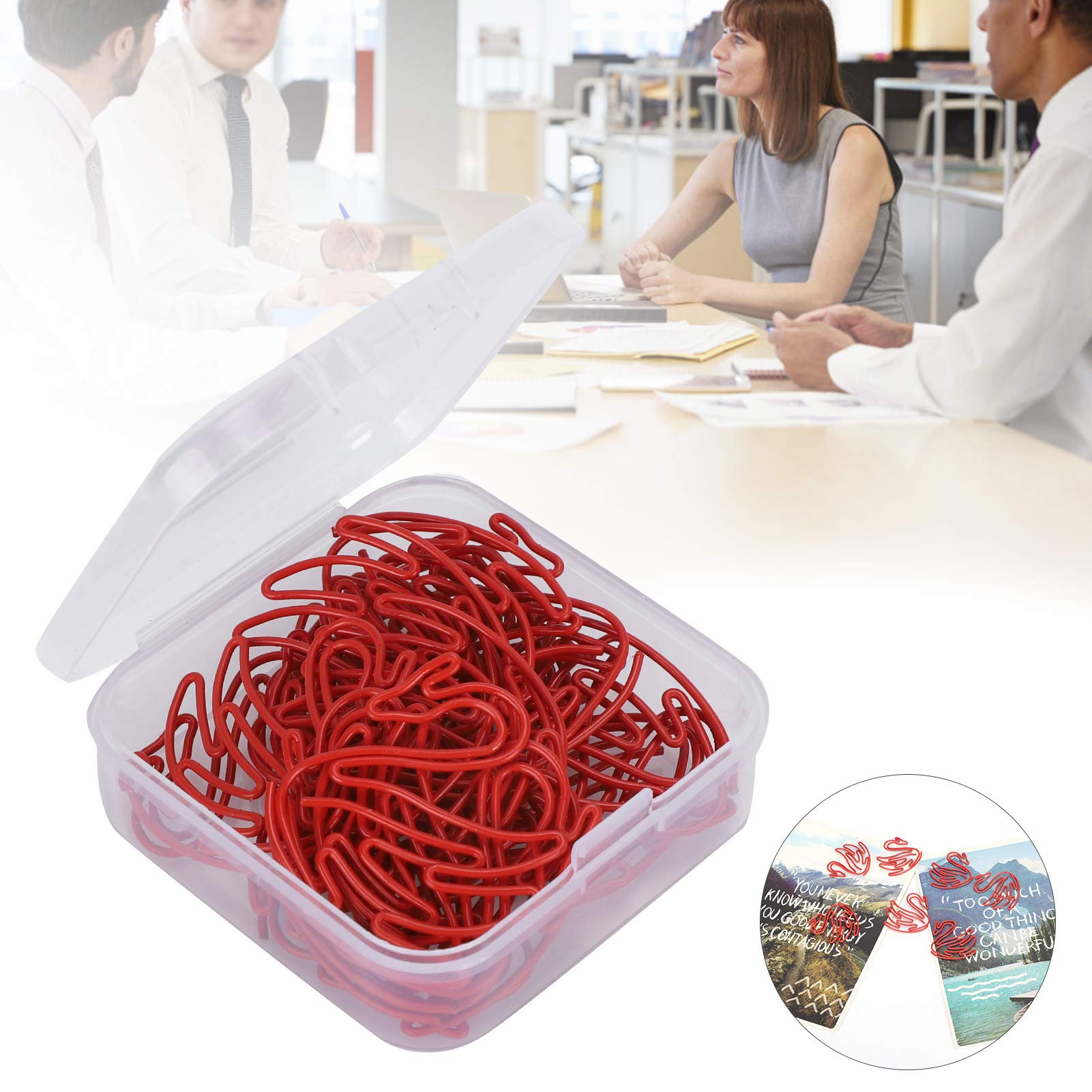 20Pcs Small Swan Shaped Paper Clips - Colorful Office & School Supplies for Document Organizing, Perfect for Notebooks, Planners, and Craft Projects (Red)