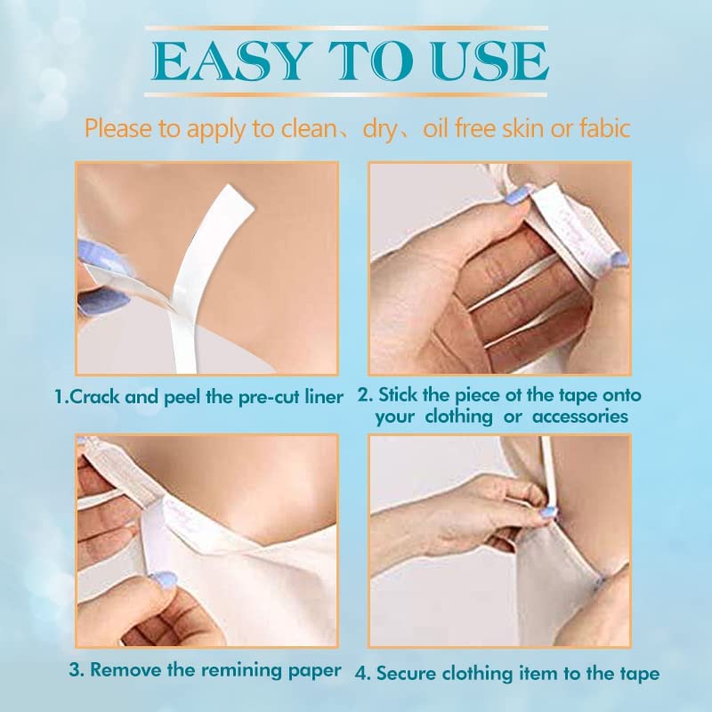Women's Clear Double-Sided Fashion Tape for Clothes & Skin - 36 Invisible Body Adhesive Strips | Fabric & Skin Friendly Strong Hold for Dresses, Tops, Strapless Outfits | All-Day Wear for Weddings, Parties & Formal Events