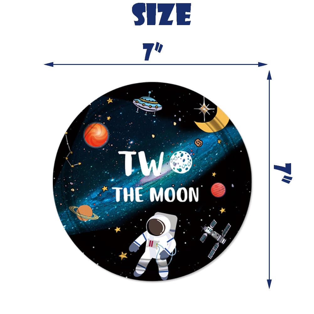 71 Pcs Outer Space Themed Birthday Party Supplies - Moon Decorations, Astronaut Tablecloth, Flatware Set (Spoons, Forks, Knives), Plates & Napkins for Boys 2nd Birthday | Perfect for Space-Themed Parties, Baby Showers & Cosmic Celebrations