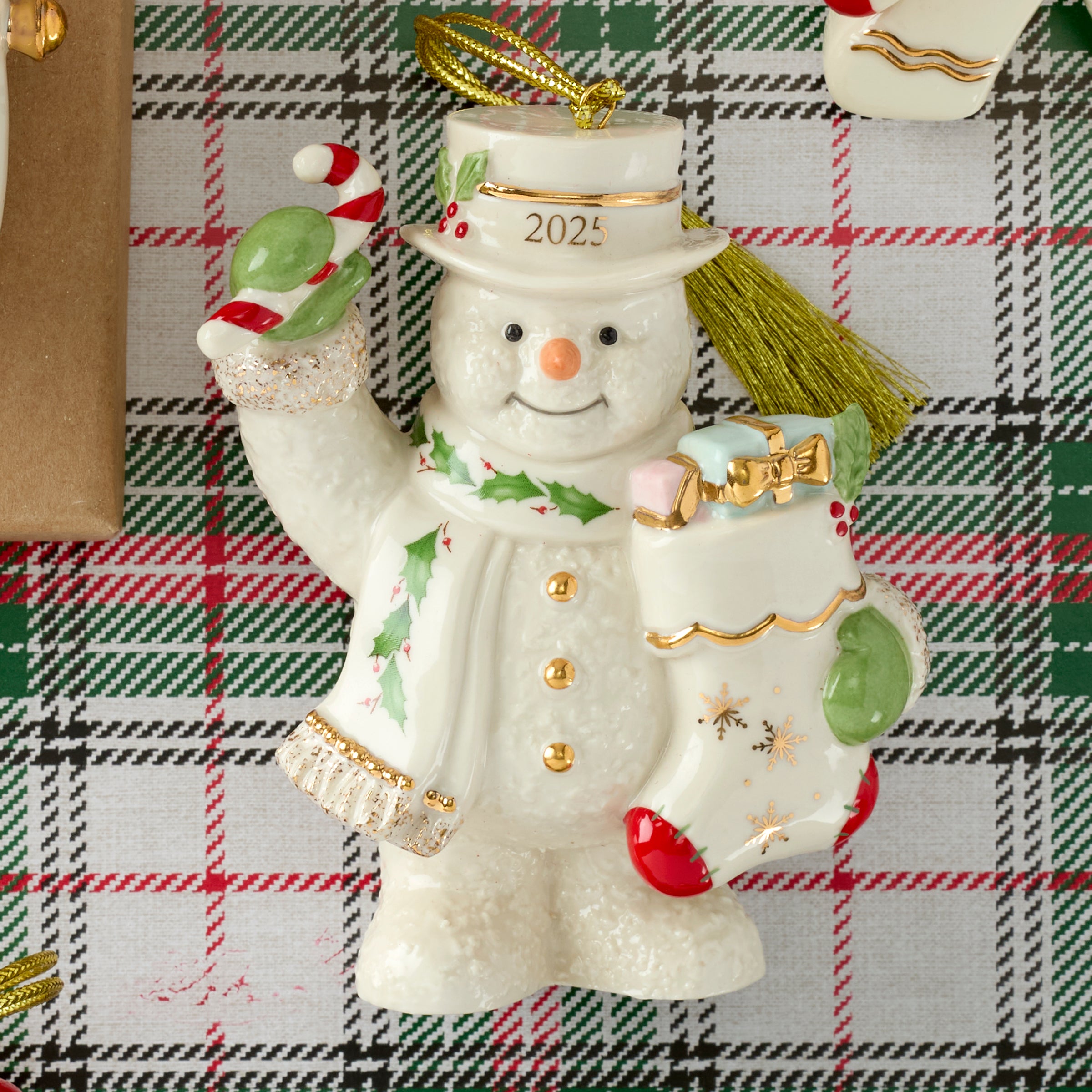2025 Snowman with Stocking Christmas Ornament - Festive Holiday Decor for Tree, Home, and Gift Giving