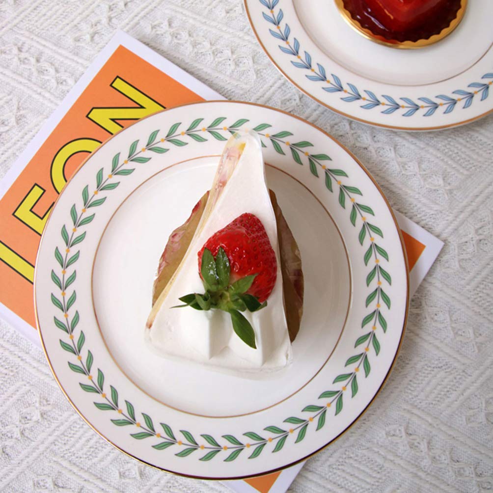 Hemoton 2pcs Leaf Ceramic Plates - Vintage Salad & Dessert Plates for Party Serving