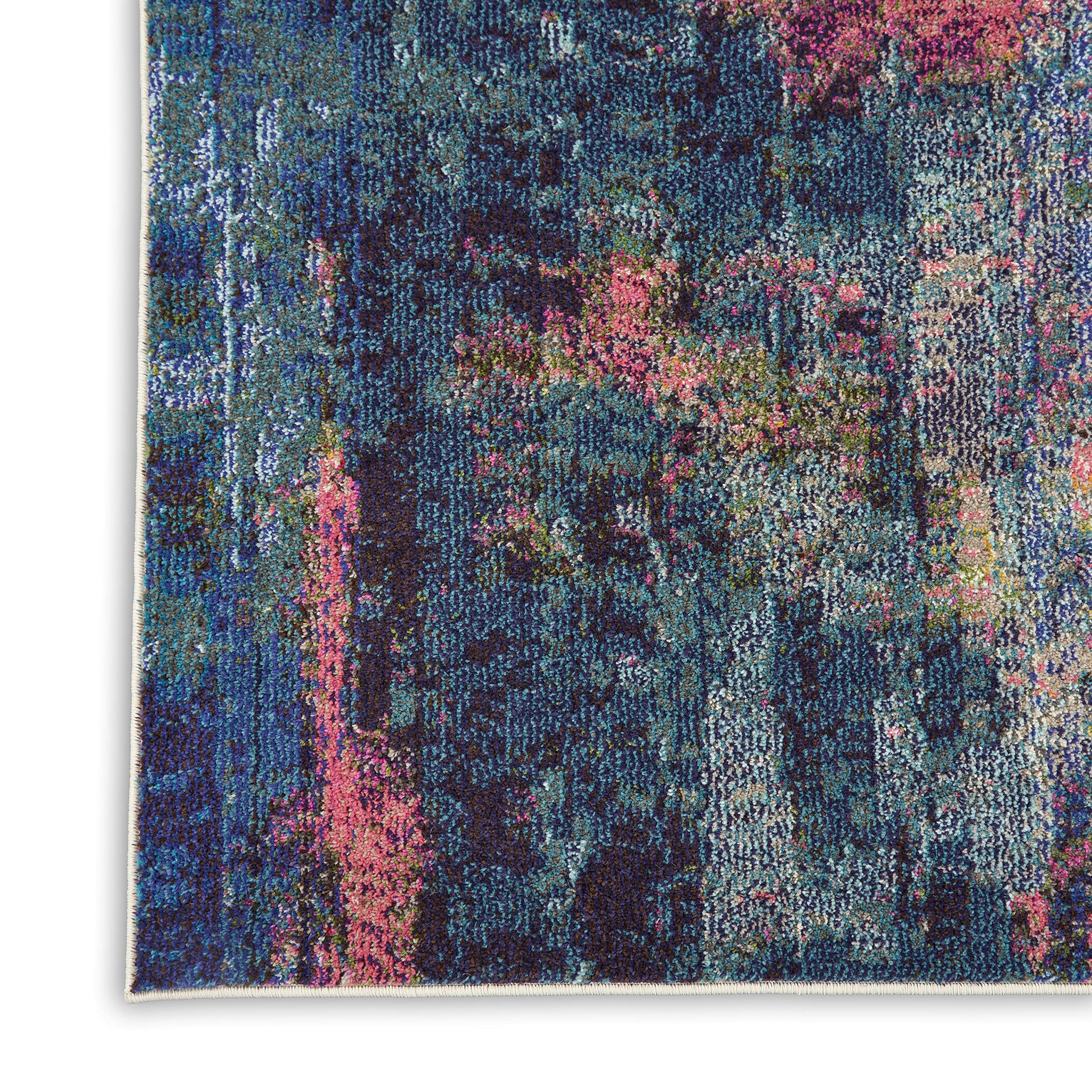Nourison Celestial Blue/Yellow 10' x 14' Contemporary Abstract Area Rug | Non-Shedding & Easy Cleaning | Perfect for Bedroom, Living Room, Dining Room & Kitchen Decor