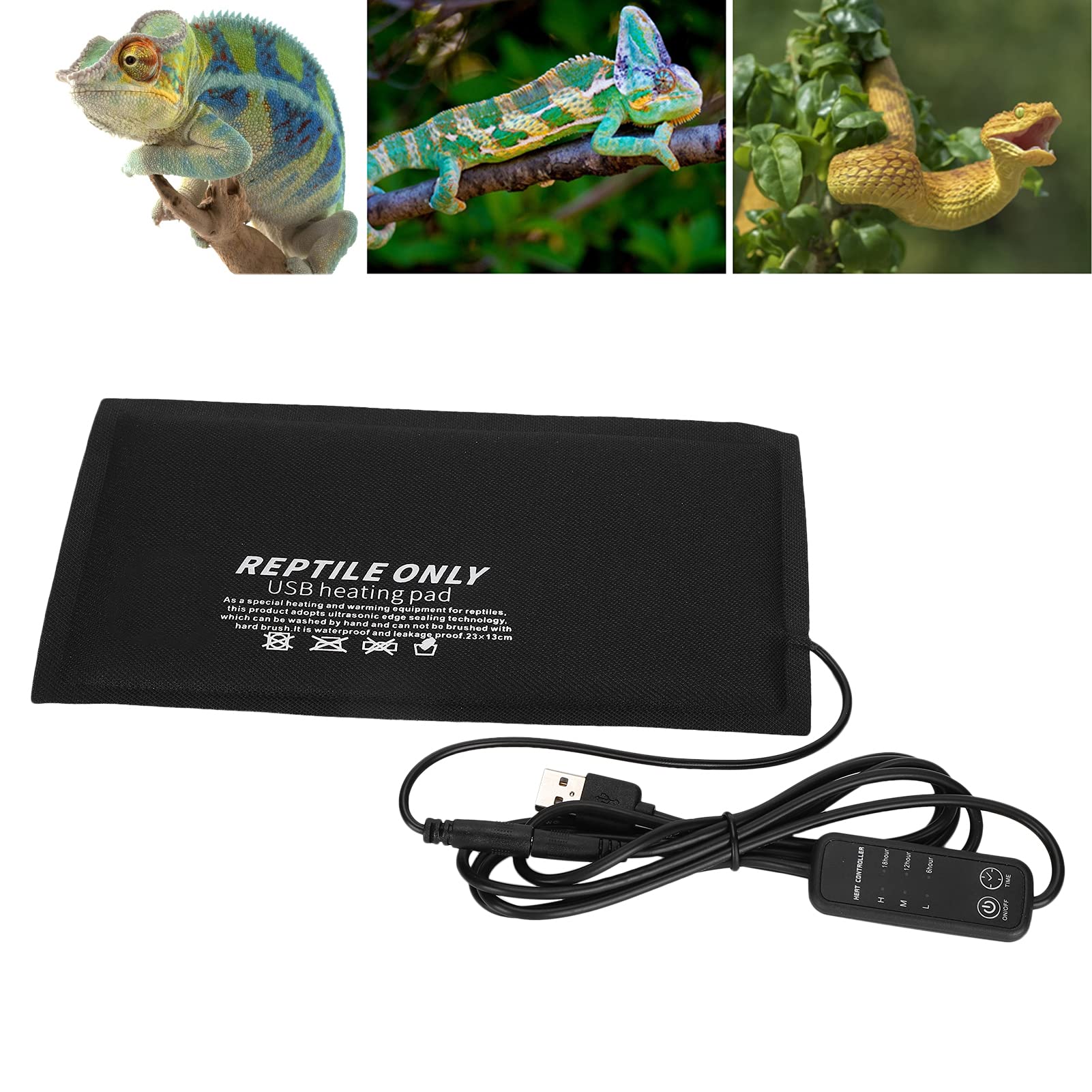 Reptile Heat Pad - Waterproof Heating Mat for Turtles, Snakes, Lizards & Small Pets | Thermostat Controlled Safe Warming Solution for Terrariums, Vivariums & Pet Habitats | Perfect for Cold Climates & Nighttime Use