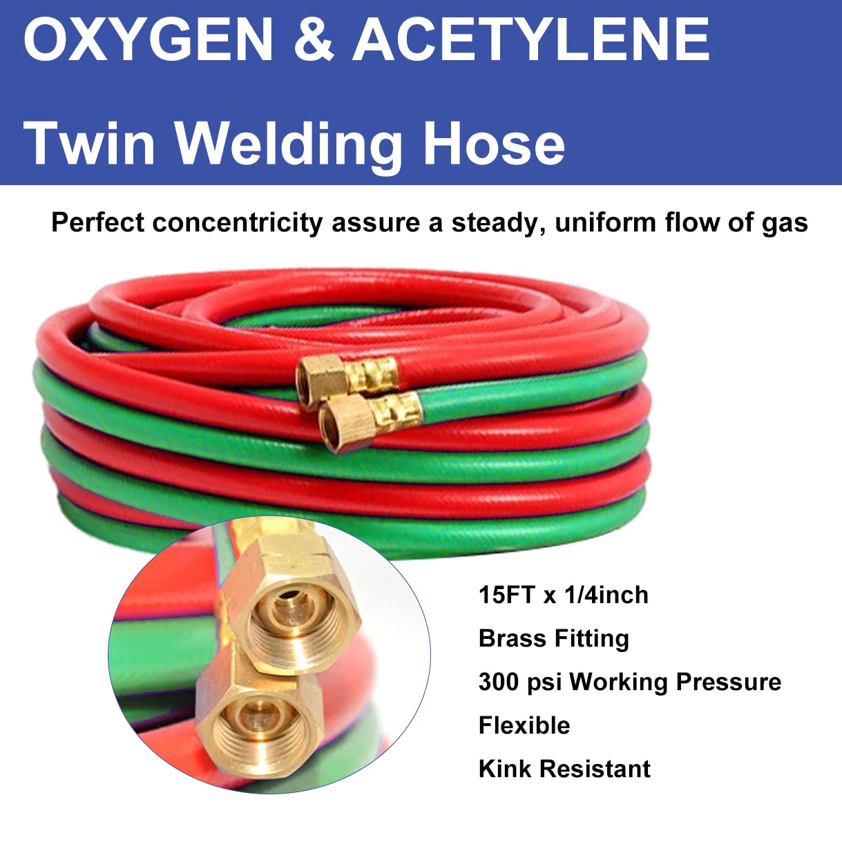 Oxy Acetylene Torch Kit - Medium Duty Cutting & Welding Kit with Dual Gas Hose Regulator Gauges & Storage Case - Perfect for Metal Fabrication, Repair & DIY Projects