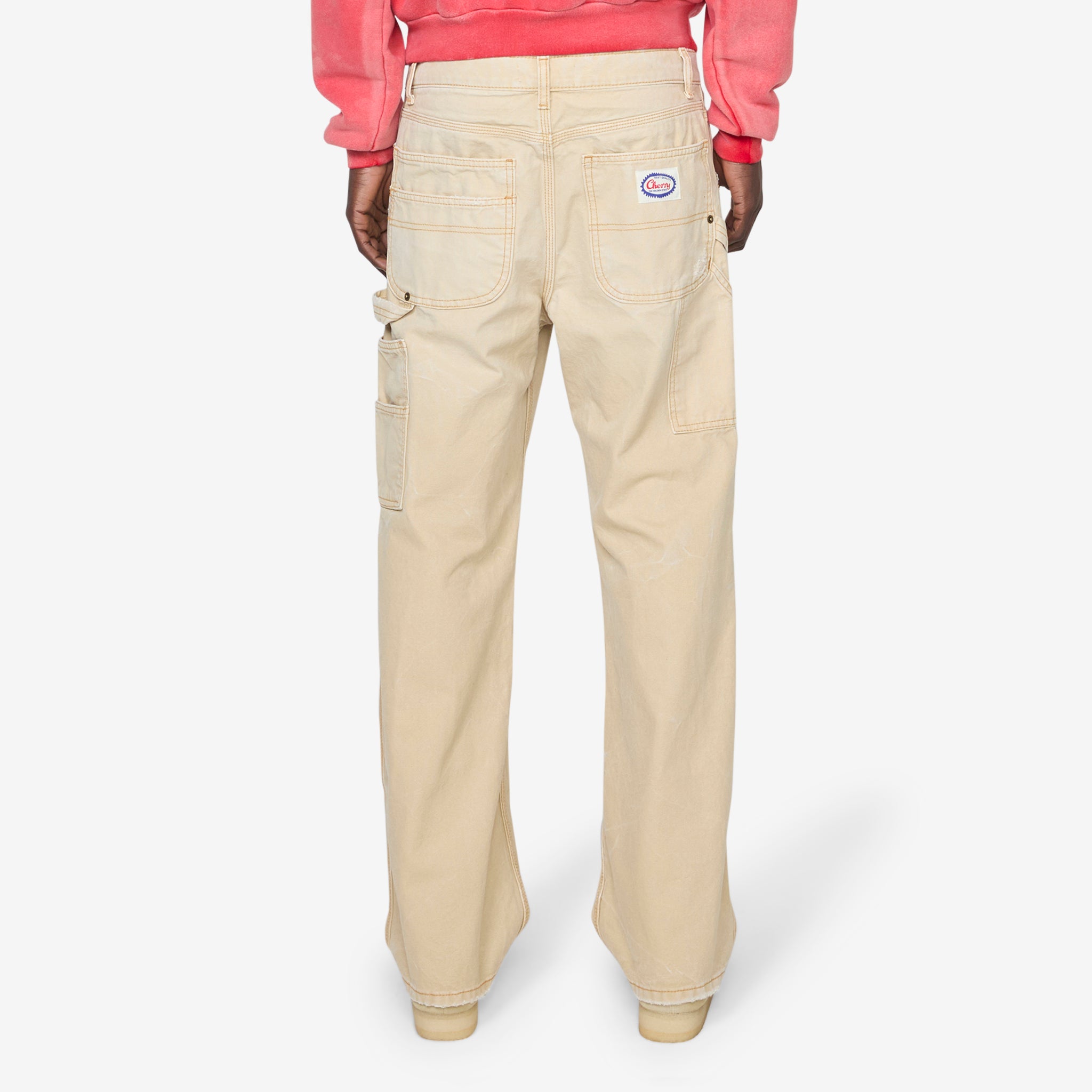 Men's Canvas Carpenter Pants - Durable Workwear with Multiple Pockets for Construction & DIY Projects | Sandstone Color