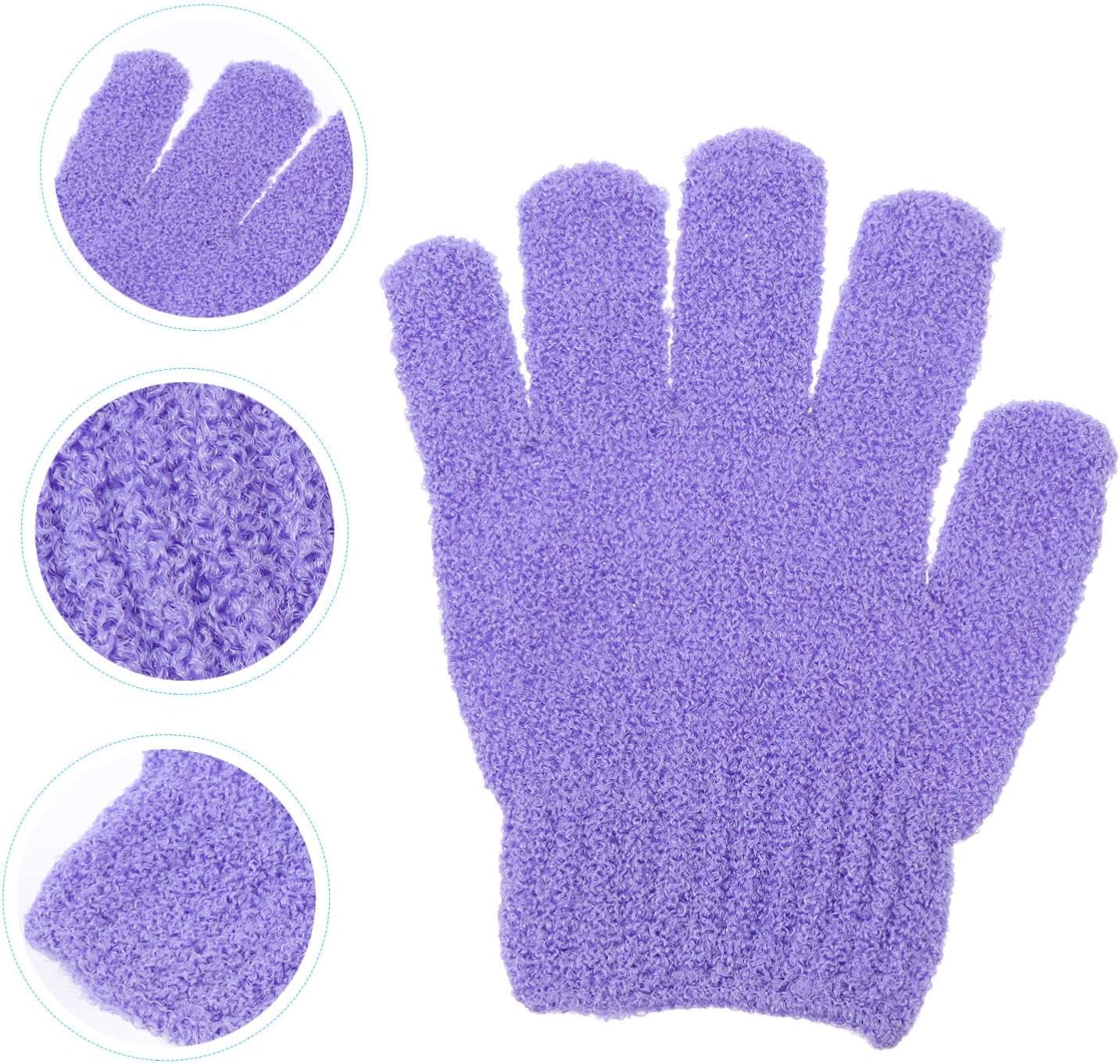 Exfoliating Bath Mitt Gloves - 2 Pairs Pink, Dead Skin Cell Remover & Body Whitening Scrubber for Shower & Spa | Perfect for Sensitive Skin & Dry Brushing Routine
