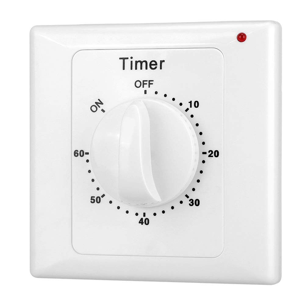 60-Minute Spring Wound Countdown Timer Switch - Automatic Shutoff Mechanical In-Wall Timer for Phone Chargers & Coffee Makers | Perfect for Home, Office & Kitchen Appliances
