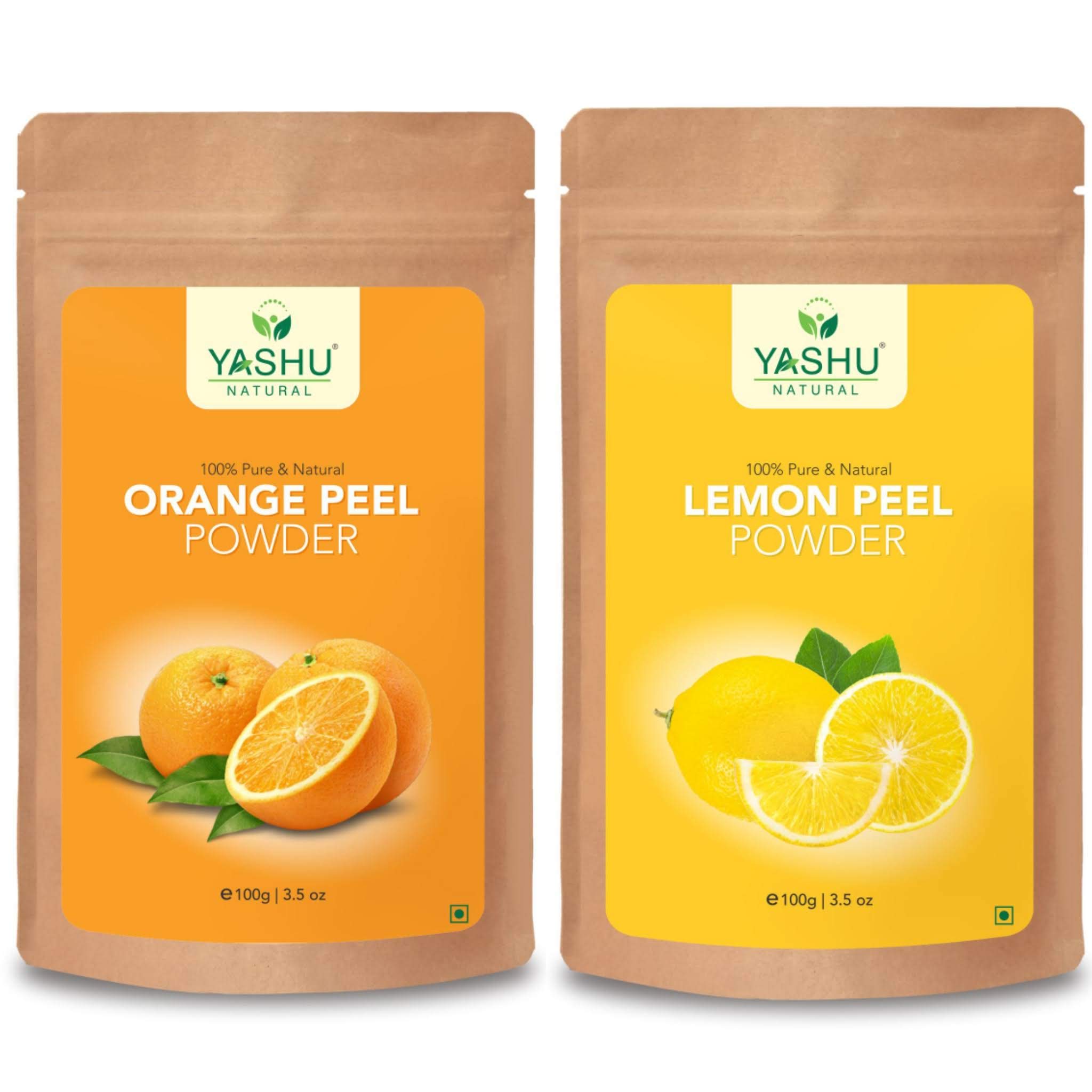 YASHU Pure Lemon Peel & Orange Peel Face Pack Powder for Oily Skin - Deep Pore Cleansing & Brightening Facial Treatment (200g) | Natural Exfoliator for Acne-Prone Skin, Blackhead Removal & Glowing Complexion | Perfect for Daily Skincare Routine & Spa Day at Home