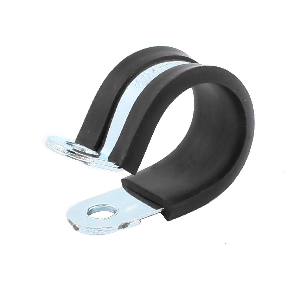 X-DREE 24mm Rubber Lined R-Shaped Zinc Plated Hose Pipe Clamps - Heavy Duty Cable Clips for Plumbing, Automotive & Industrial Use - Perfect for Securing Hoses, Pipes & Cables in Wet or Dry Environments