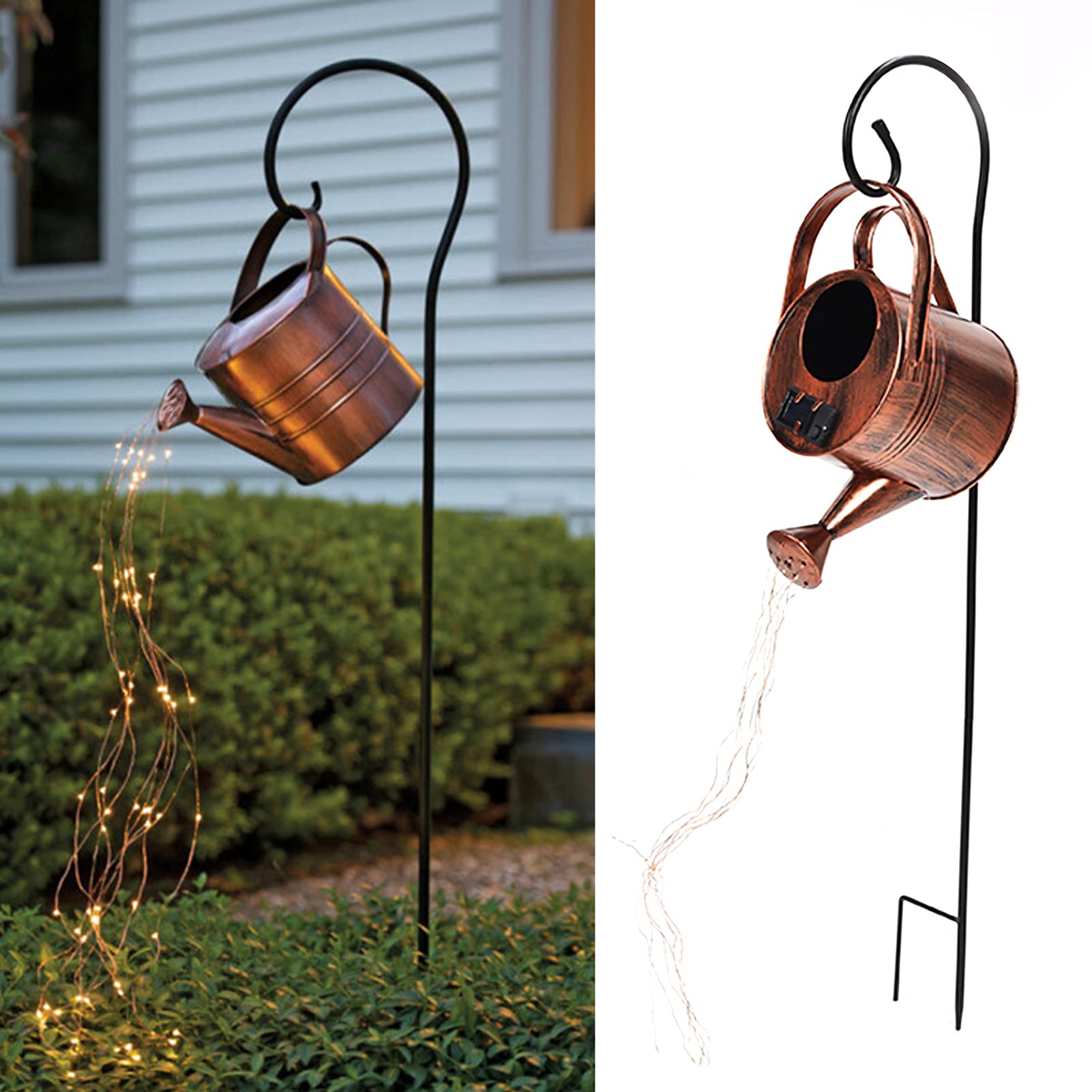 Mumisuto Solar-Powered Watering Can Lights - Outdoor Hanging Shower Lamp, Waterproof Fairy Kettle String Lights for Garden, Patio, Yard & Lawn Decor | Perfect for Pathway Lighting, Backyard Parties & Romantic Evening Ambiance