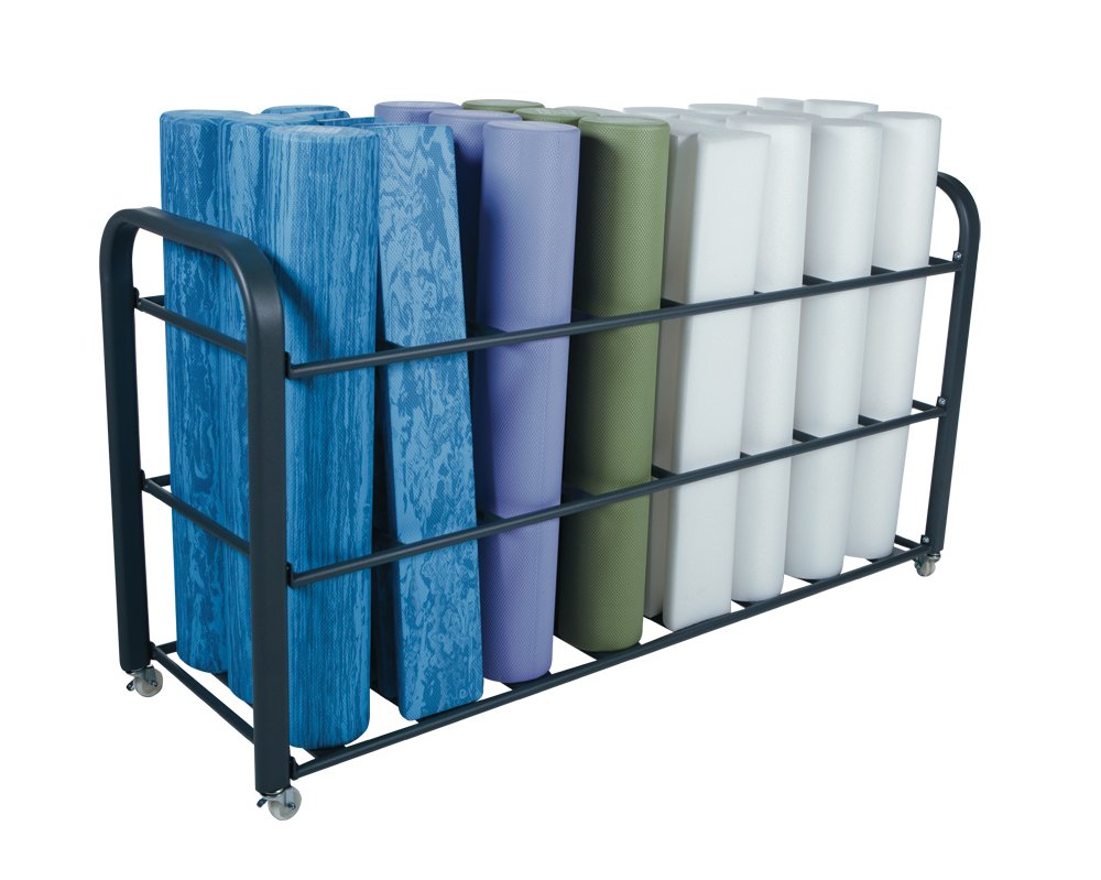 Power Systems Club Foam Roller Cart - Holds 24 Foam Rollers (6-Inch Diameter) - Gray (80187) - Perfect for Gym Storage, Fitness Studios & Home Workouts