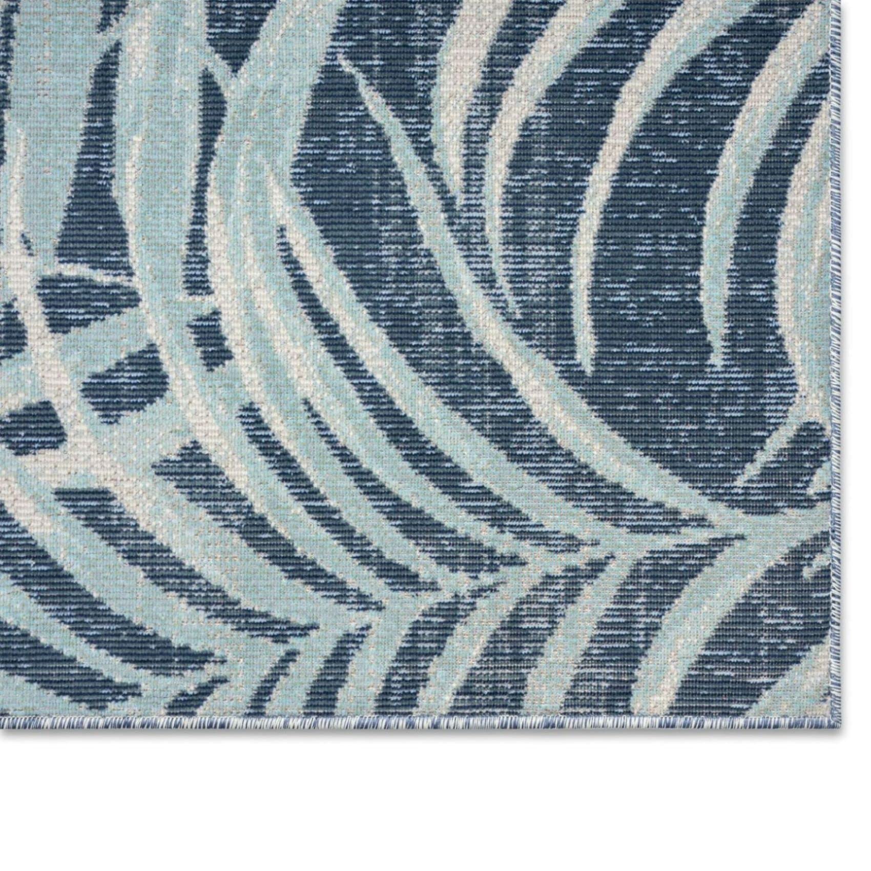 Tommy Bahama Malibu Palm Springs Coastal Indoor/Outdoor Area Rug - Navy Blue & Aqua Blue - 7'10
