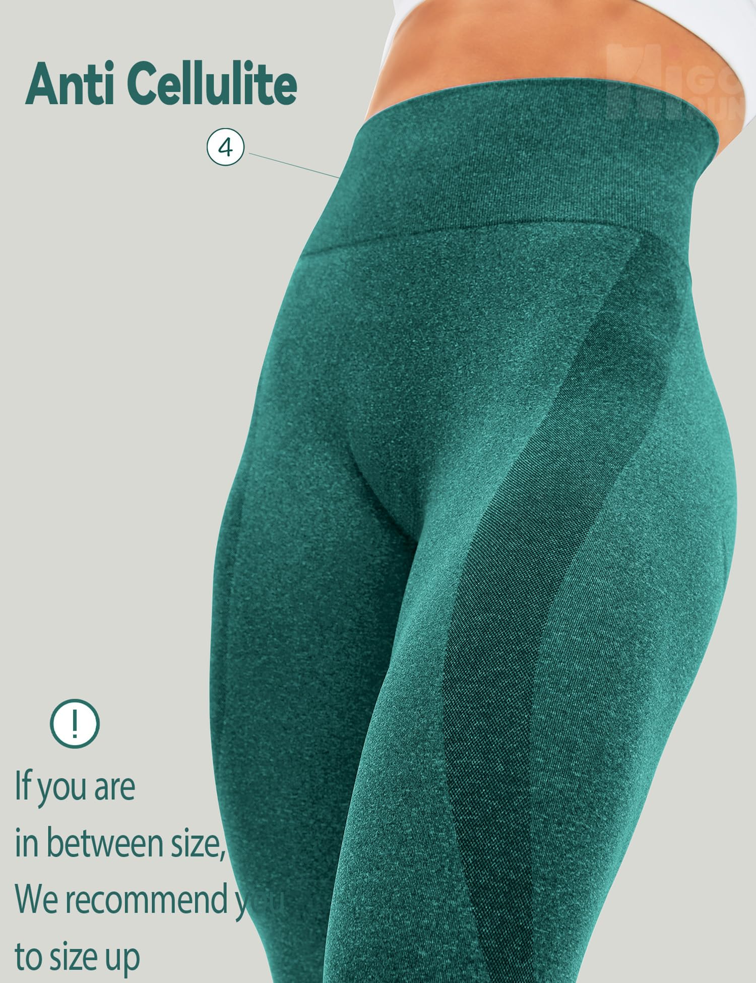 HIGORUN Women's High Waist Seamless Leggings - Smile Contour Yoga Pants for Workout, Gym & Running | Comfortable & Stretchy for Fitness, Lounge & Everyday Wear
