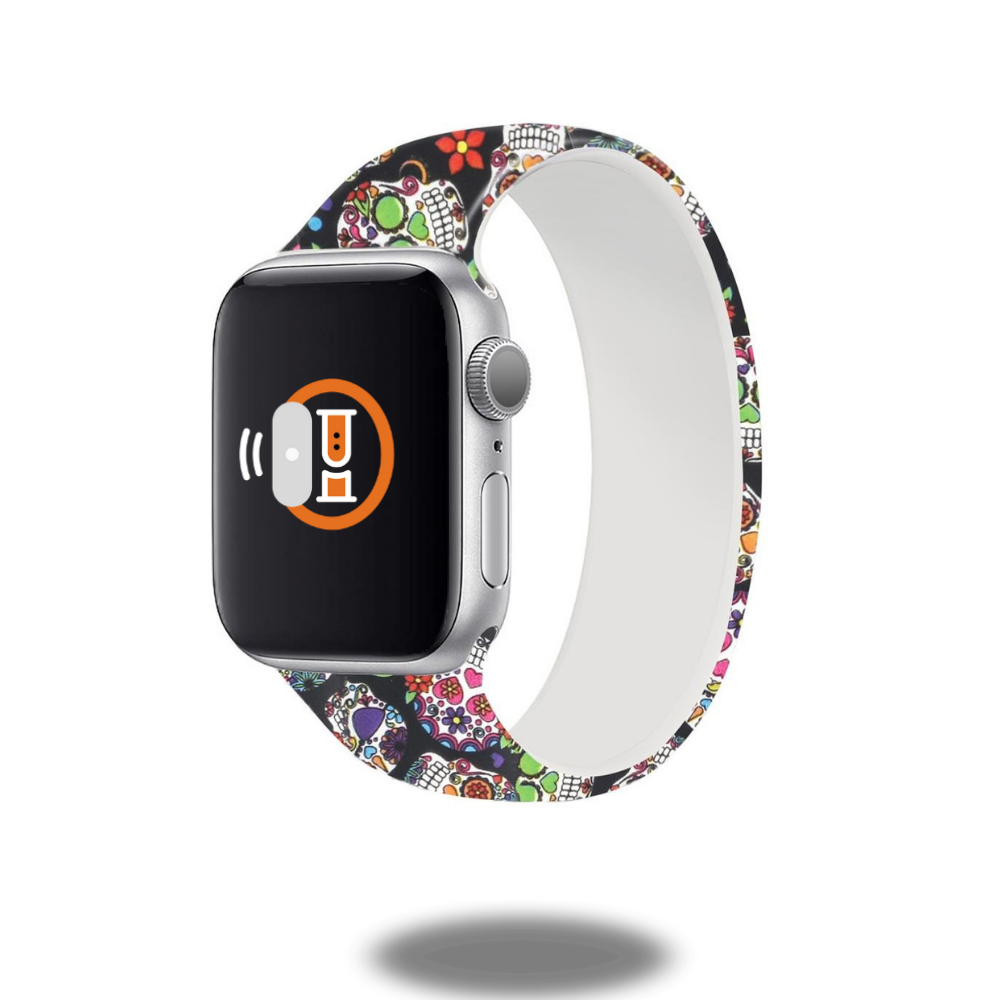Pattern Silicone Solo Loop Strap for Apple Watch - Comfortable, Durable, and Stylish Band for Workouts, Running, and Everyday Wear