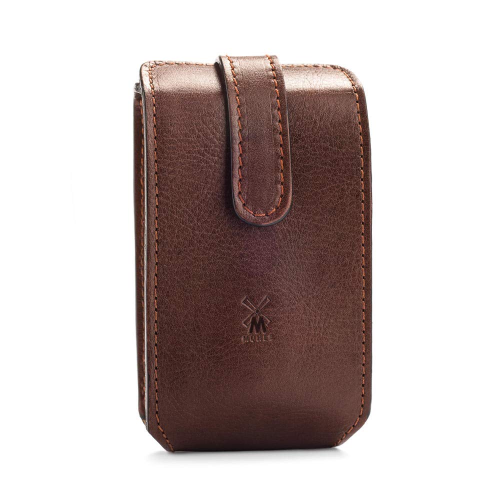 Premium MÜHLE Travel Leather Razor & Shaving Brush Set - Handcrafted Leather Case for Men | Perfect for Business Trips, Camping & Grooming On-The-Go