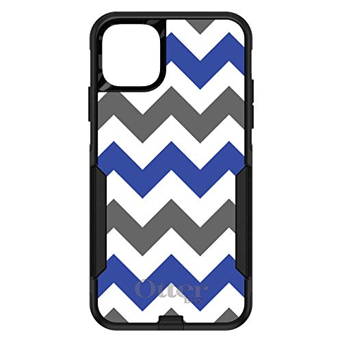 Blue Grey Chevron Stripes On Black Case