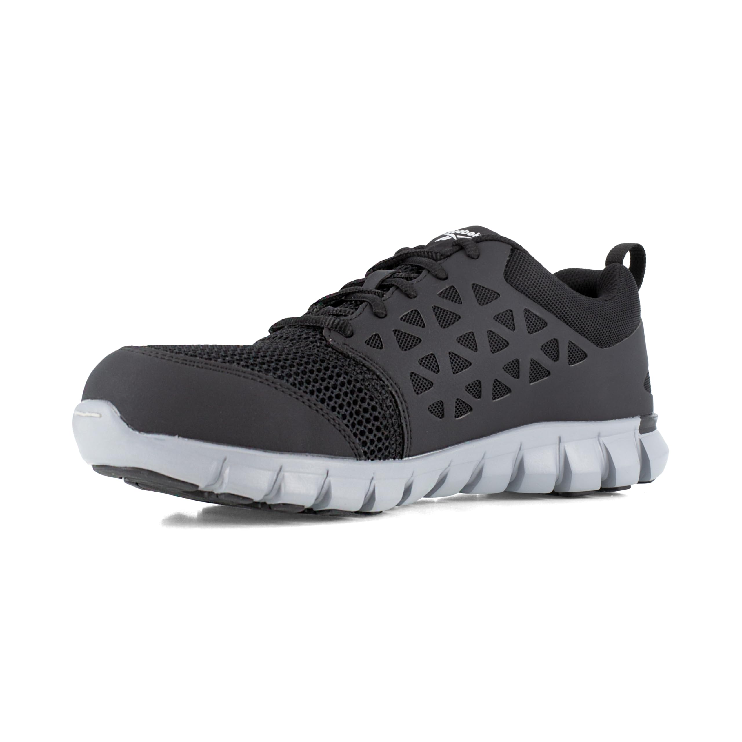 Reebok Men's RB4041 Sublite Cushion Safety Toe Work Shoes - Black Non-Slip Athletic Sneakers for Construction, Warehouse & Industrial Work