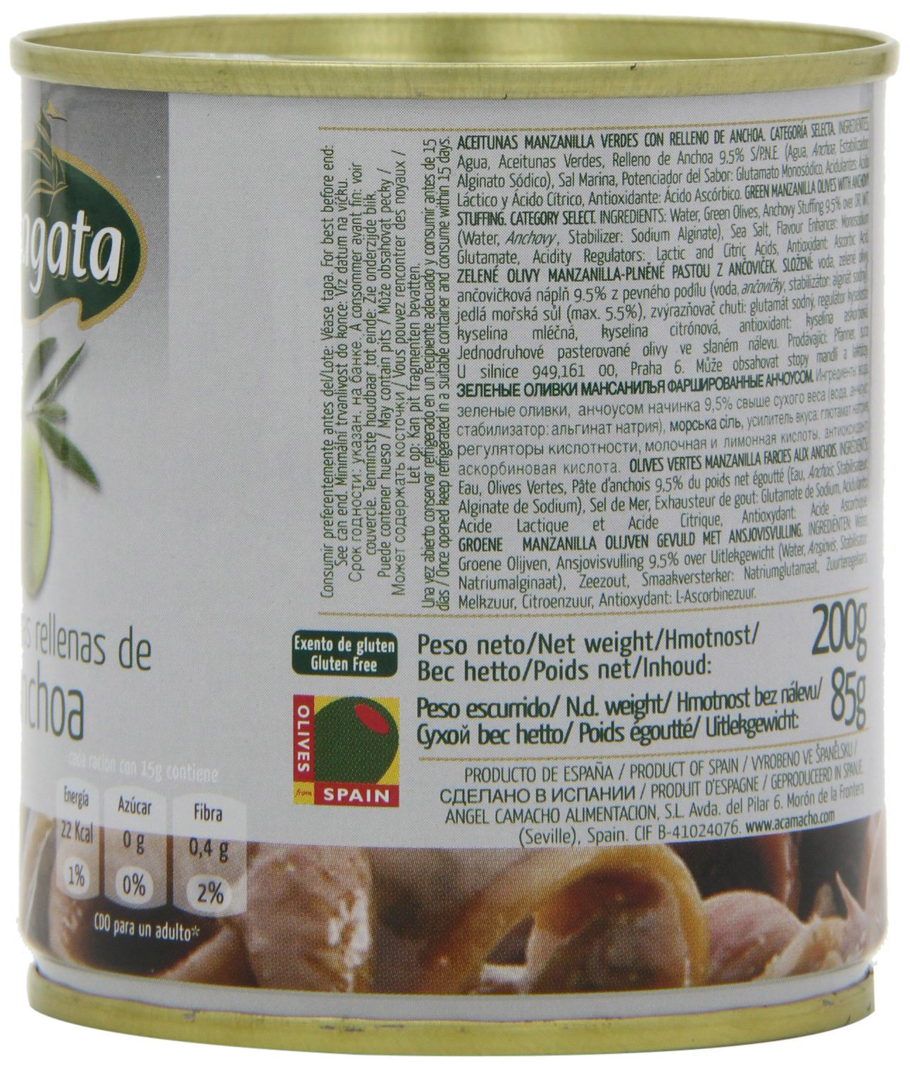 Fragata Spanish Anchovy Stuffed Olives 200g (7oz) - Premium Gourmet Snack for Charcuterie Boards, Tapas & Mediterranean Dishes