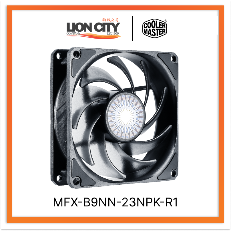 Cooler Master MFX B9NN 23NPK R1 SickleFlow 92 PWM Fan - High Performance 92mm PC Cooling Fan for Gaming PC, Case & CPU Cooler - Non-LED, Quiet Operation (2 Year Warranty) - Perfect for Gaming Rigs, Workstations & Home Office PCs