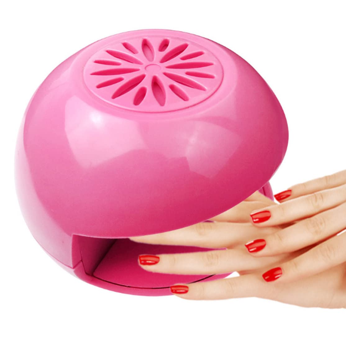 Electric Nail Dryer Fan - Fast Cooling Nail Polish Dryer for Manicures, UV Gel & Acrylic Nails | Portable Nail Art Air Dryer Machine (Rose Red) | Perfect for Home, Salon & Travel Nail Care
