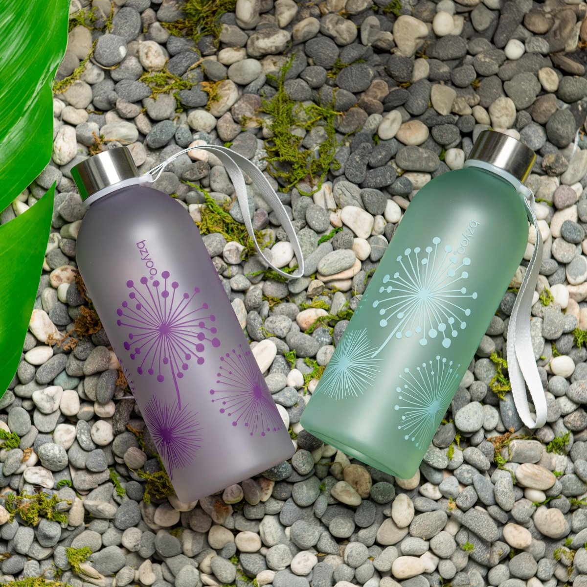 32oz Time Marker Tritan Water Bottle with Carrying Strap - Dandelion Purple - BPA Free Leak Proof Sports Water Bottle for Gym, Hiking & Outdoor Activities