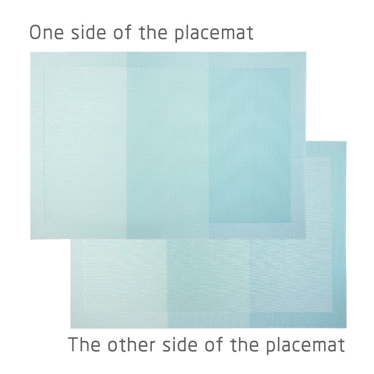 PIGCHCY 18x12 Inch Woven Vinyl Placemats Set of 4 - Non-Slip, Washable & Easy Clean Table Mats for Dining Room, Kitchen, Office - Perfect for Everyday Meals, Dinner Parties & Home Decor (Teal)
