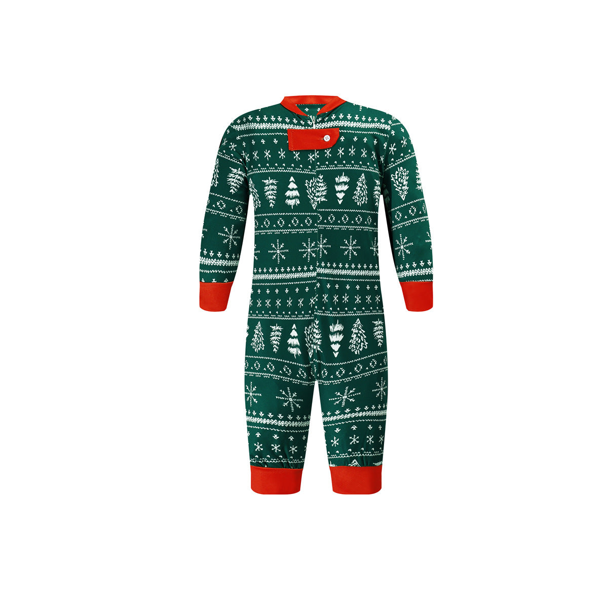 Festive Christmas Print Contrast Color Matching Family Pajama Set - Cozy Holiday Homewear for Parents and Kids - Perfect for Family Photos, Christmas Morning & Holiday Gatherings