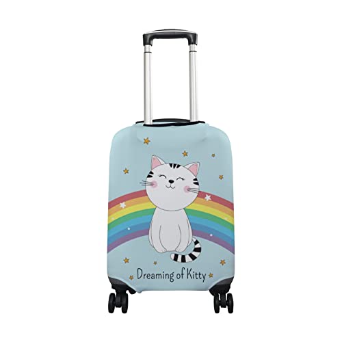Cute Cat Dreaming Kitty Cartoon Rainbow