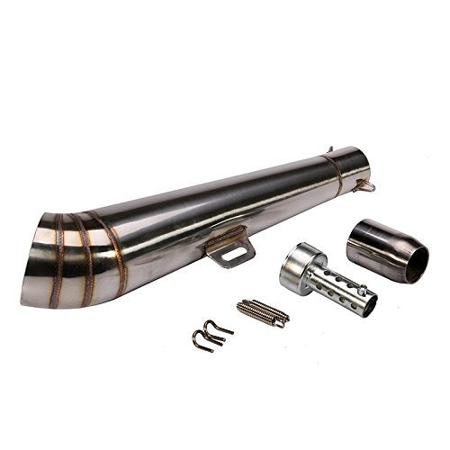 Universal Stainless Steel GP 38 51mm Slip-On Exhaust Muffler Pipe with Removable DB Killer - Compatible with Motorcycles, ATVs & Dirt Bikes - Enhances Performance & Sound Control