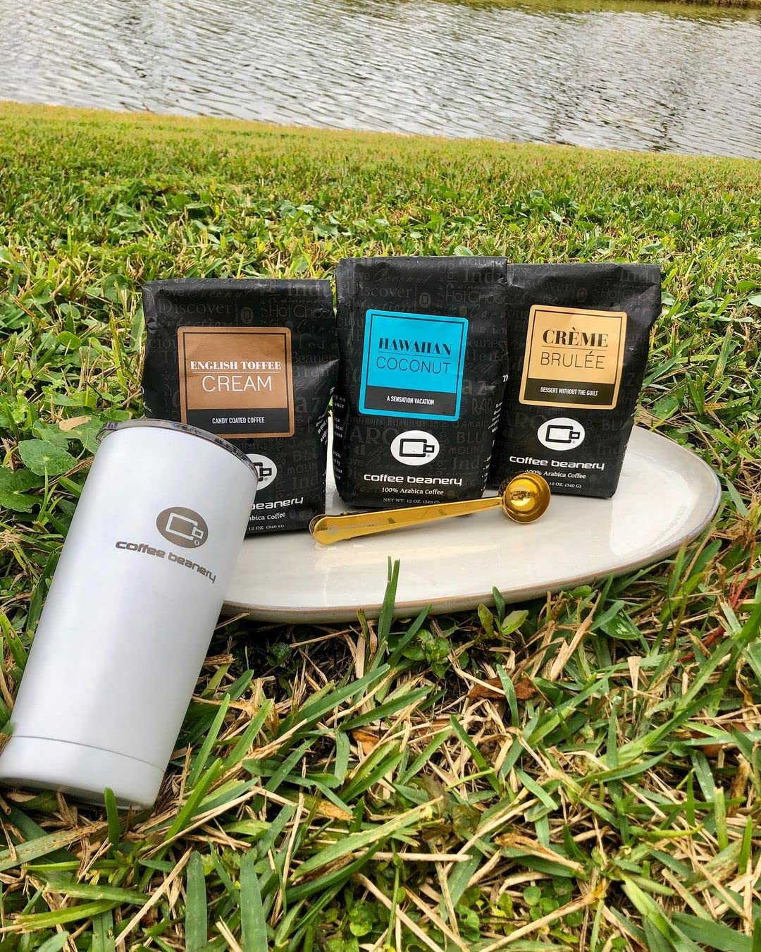 Hawaiian Coconut Flavored Decaf Coffee Beans - Swiss Water Process, Very Fine Grind, 12oz Bag - Perfect for Home Brewing & Gifting