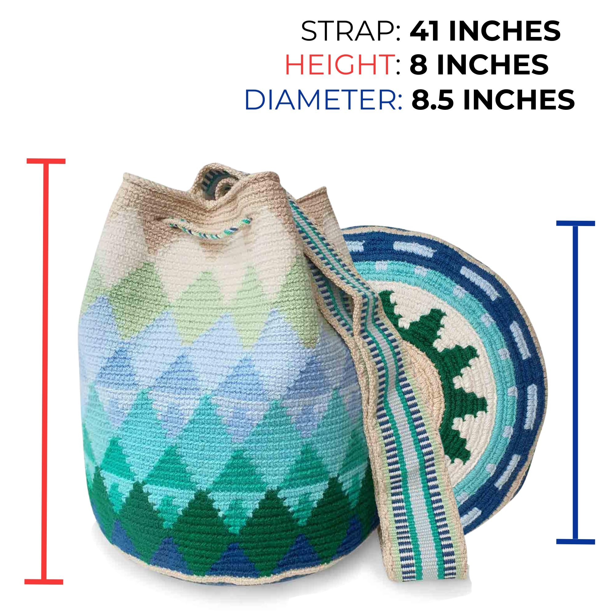 Fairtrade Handmade Wayuu Bag - Authentic Colombian Mochila Crossbody Purse, Large Crochet Shoulder Bag for Women, Boho Chic Accessory (Peacock) | Perfect for Beach, Travel & Everyday Use