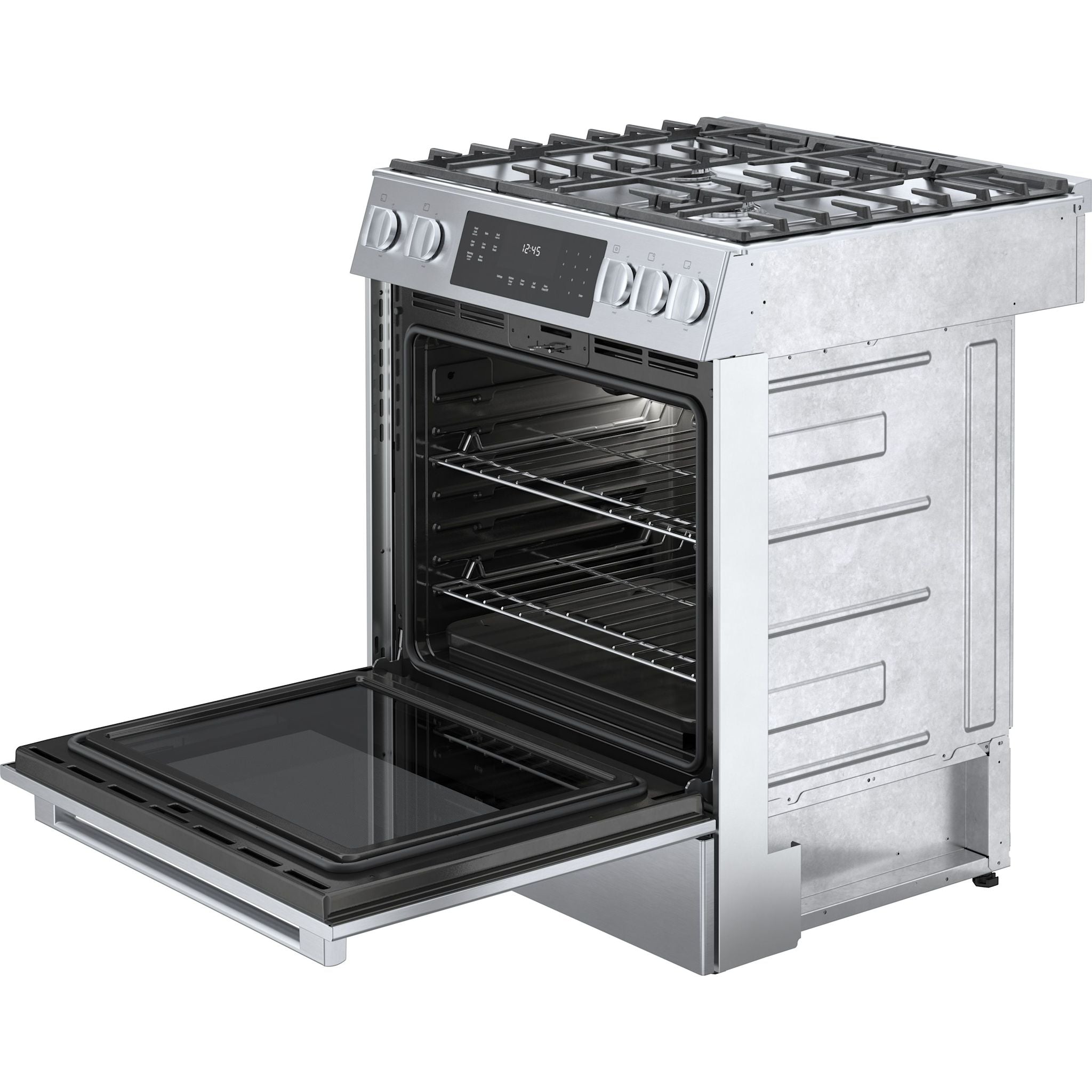 Bosch 30 Inch Slide-In Gas Range (HGI8056UC) - Stainless Steel, 5 Burners, Convection Oven - Perfect for Modern Kitchens & Professional Cooking