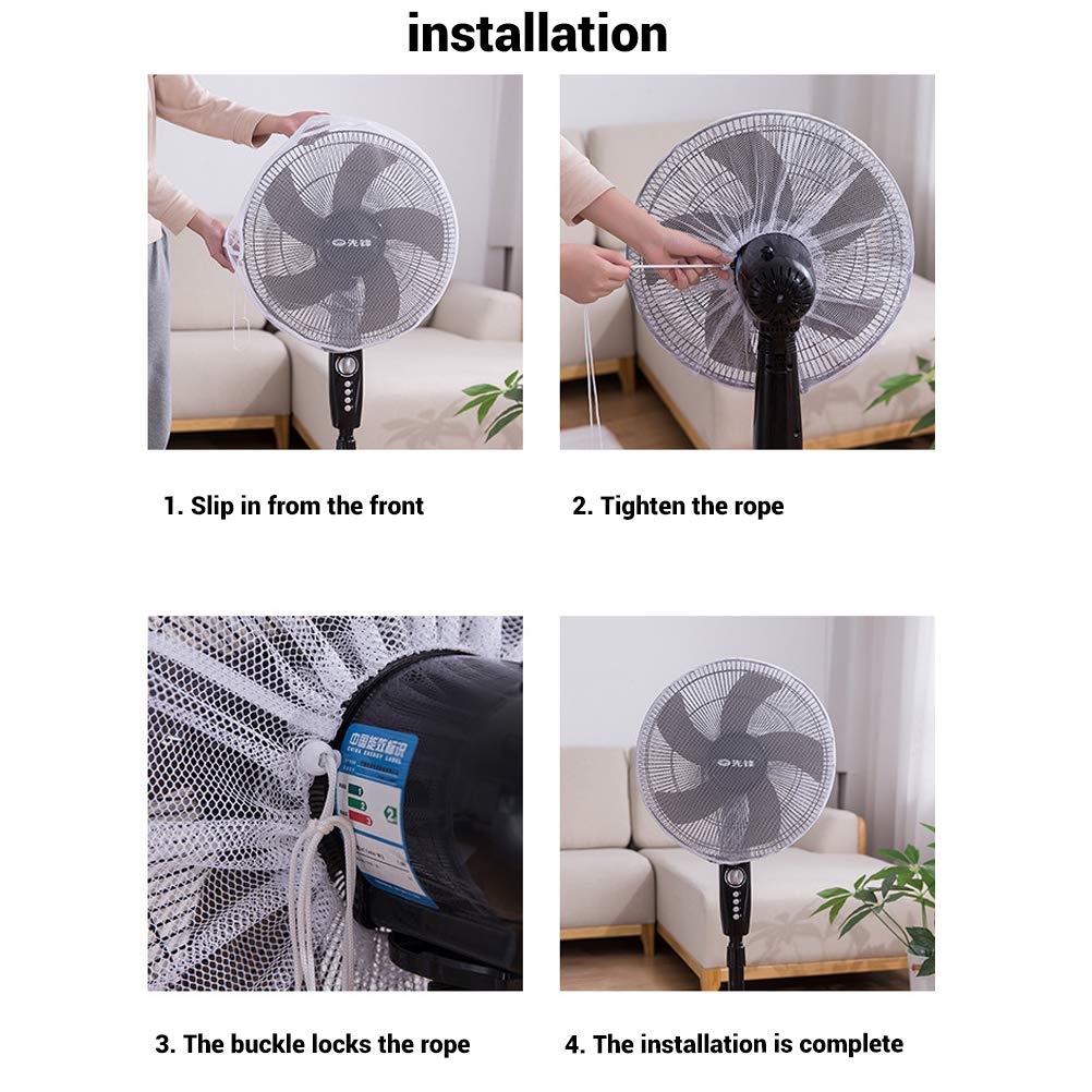 TOPINCN Baby Safety Fan Cover - Finger Protector Mesh Net for Electric Fans, Home & Office Dust Cover - Black - Perfect for Childproofing & Keeping Fans Clean