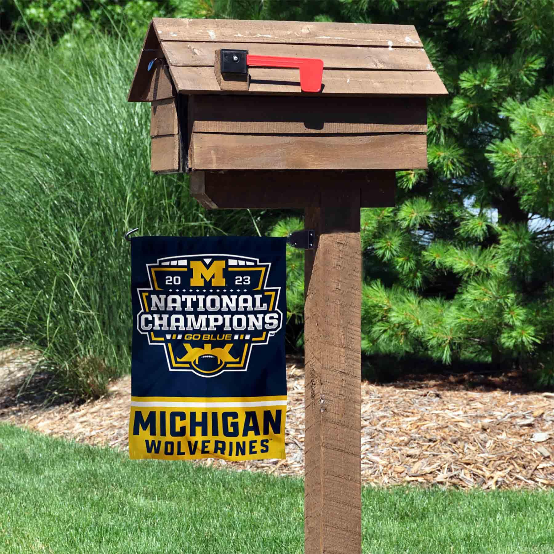 WinCraft Michigan Wolverines 2023 National Champions Double-Sided Garden Flag - Perfect for College Football Tailgating & Home Decor
