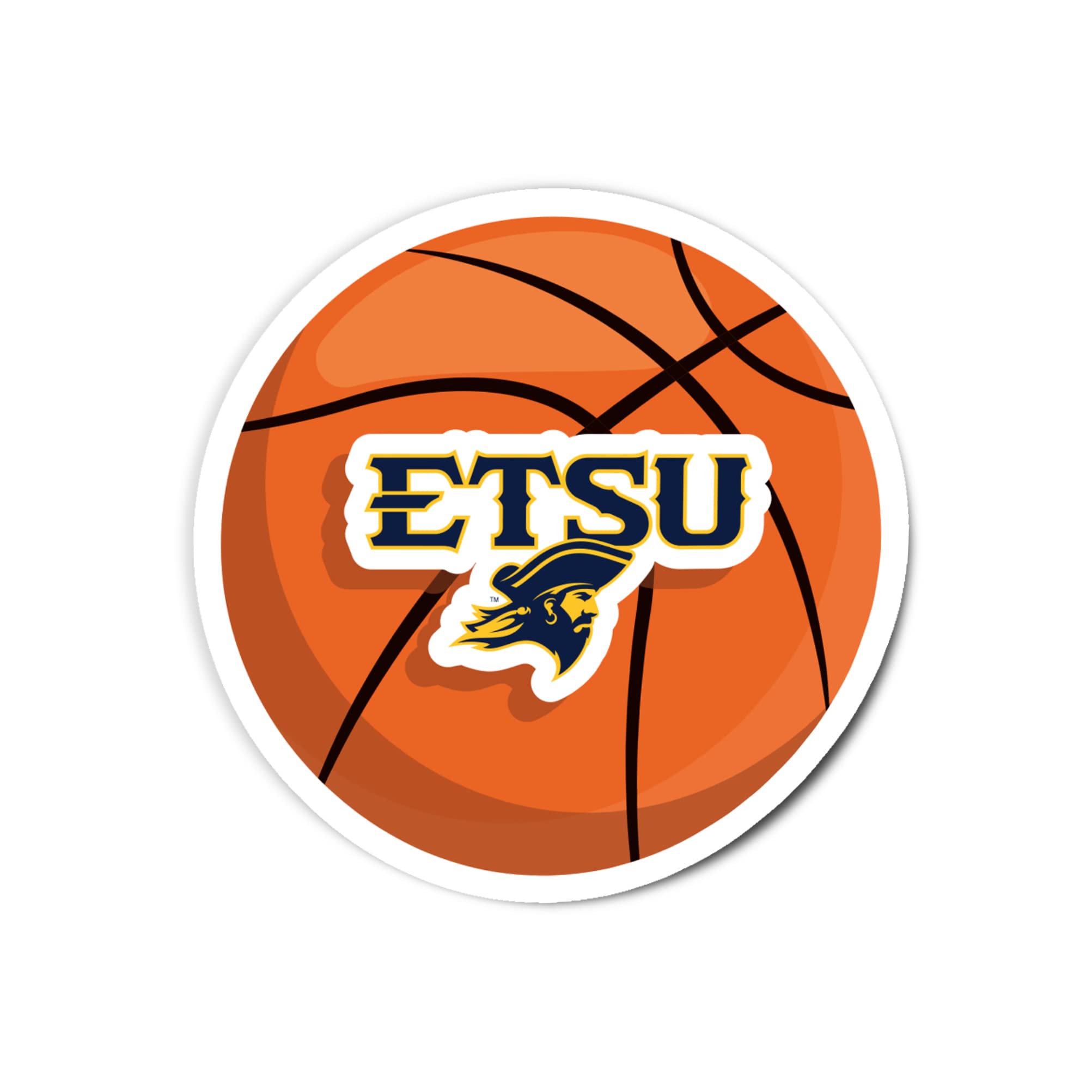 ETSU Buccaneers Basketball Logo Vinyl Decal Sticker - Desert Cactus Design for Laptop, Water Bottle, Car & Scrapbook - Perfect for College Fans, Game Day & School Spirit Decor