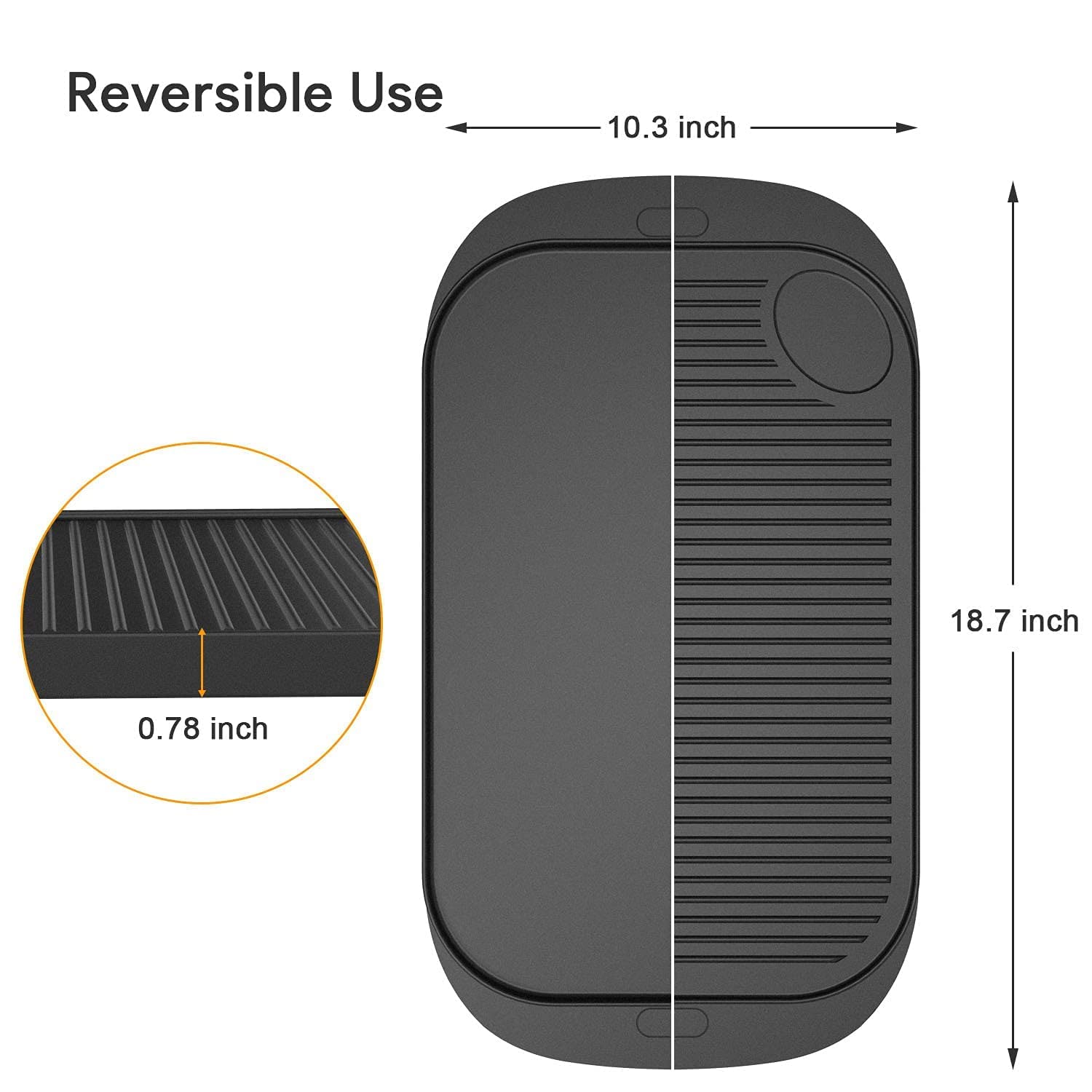 2-in-1 Reversible Cast Iron Griddle Grill Pan for Gas Stove & Outdoor Camping BBQ - Double Burner Stovetop Griddle for Perfect Pancakes, Burgers & Steaks - Ideal for Home Cooking, Backyard Parties & RV Trips
