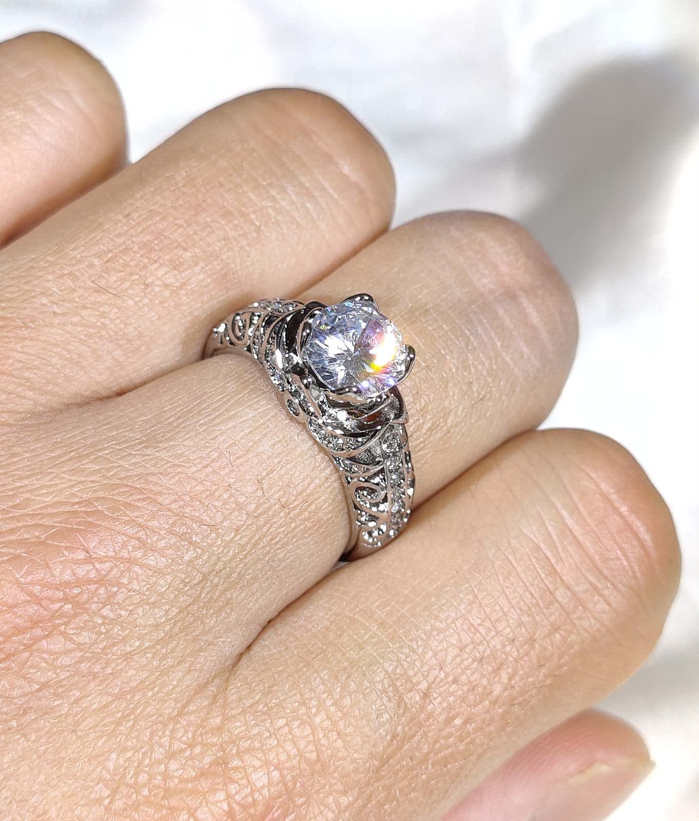 Matching Couple Rings for Wedding - His & Hers CZ Rings for Everyday Wear
