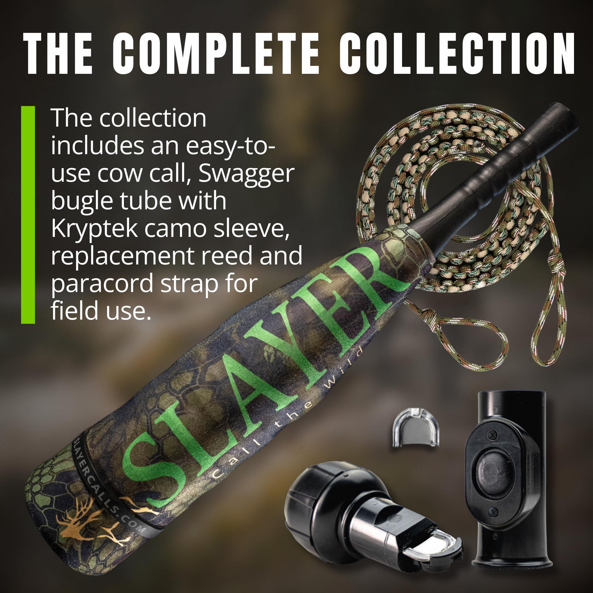 Realistic Elk Call - The Enchantress Elk Slayer Push Button Cow Elk Caller with Bugle, Strap & Replacement Reed | Hunting Gear for Elk Attraction & Wildlife Calling | Perfect for Hunting Season & Outdoor Adventures