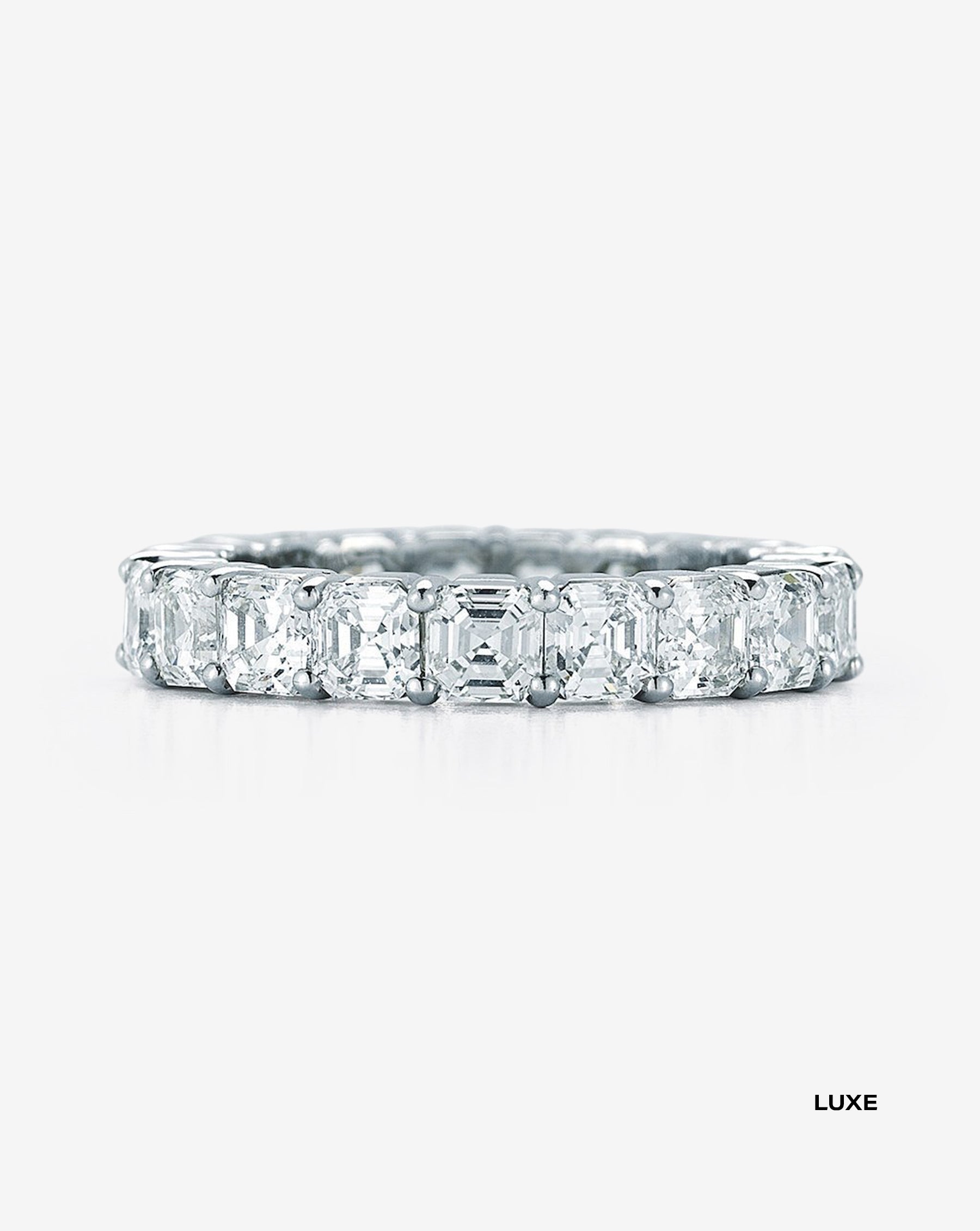 Exquisite Asscher Cut Diamond Eternity Band for Women - Vintage Inspired Wedding Ring & Anniversary Gift - Perfect for Bridal Jewelry, Engagement, and Special Occasions