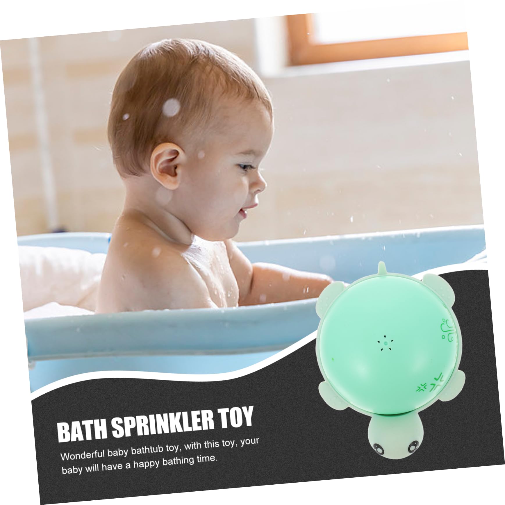 Vaguelly 5pcs Glow in The Dark Turtle Bath Toys - Light Up Water Spray Fun for Kids, Safe & Absorbent Green Bath Time Play (Perfect for Bathtub, Pool & Outdoor Water Play)