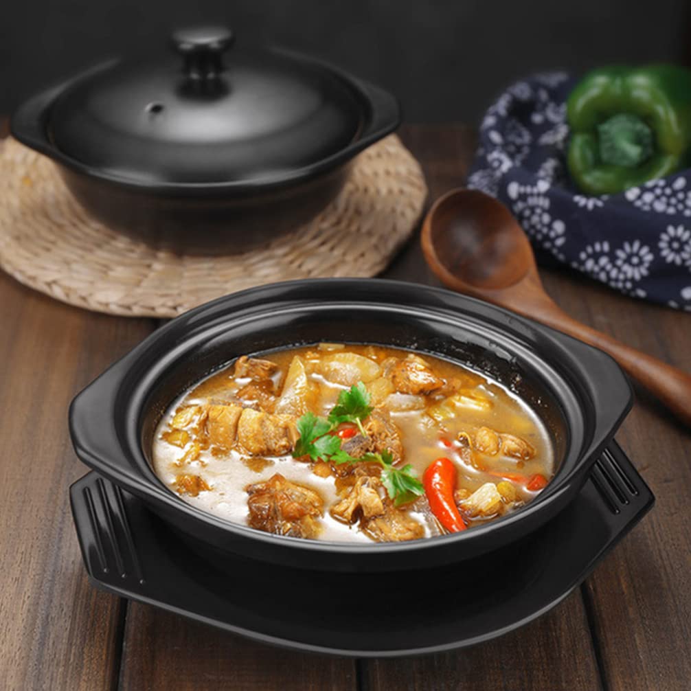 1pc Non-Stick Ceramic Casserole Pot - Bibimbap Cooking Pot, Stew Pot & Hot Pot for Kitchen - Durable Earthenware Soup Pot for Home Cooking, Perfect for Bibimbap, Stews, Soups & Hot Pot Meals