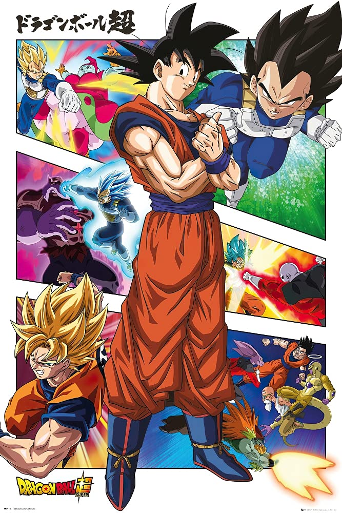 Dragon Ball Super Anime Manga Poster - Goku Action Panels Framed Wall Art (24x36 Inches) - Perfect for Anime Bedroom Decor, Gaming Room & Otaku Gifts