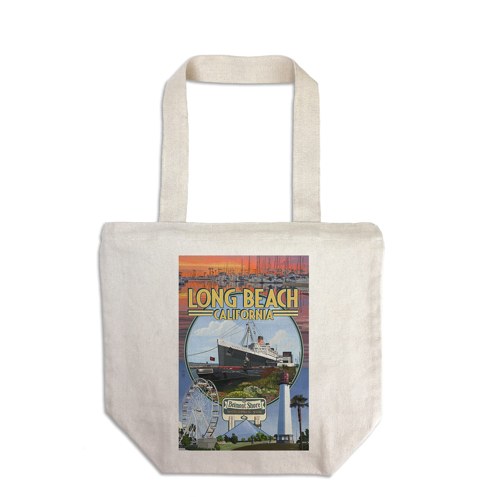 Lantern Press California Sunset Tote Bag - 100% Cotton Canvas Reusable Shopping Bag | Eco-Friendly Beach & Grocery Tote for Travel, Picnics & Farmers Markets | Sustainable Lifestyle Accessory for Women, Men & Teens | Perfect Gift for Nature Lovers | Great for Beach Trips, Work, School, Gym, Sunset Walks & Daily Errands | Durable & Stylish Carryall for Shopping, Travel, Work Commute & Outdoor Activities | Ideal for Beach Days, Grocery Shopping, Work Essentials, School Supplies & Weekend Getaways