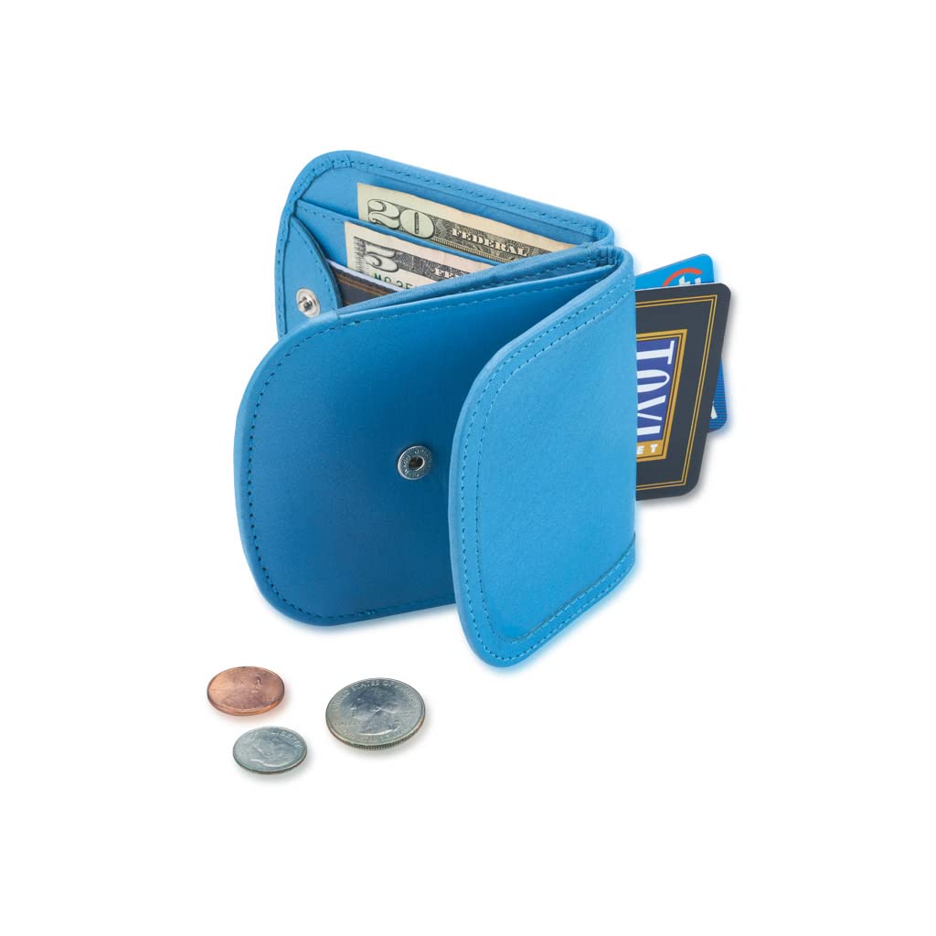 Taxi Wallet® TW14-BLUE MOON - Slim Soft Leather Front Pocket Wallet for Men & Women - Holds Cards, Cash, Coins & ID - Perfect for Travel, Everyday Use & Minimalist Lifestyle