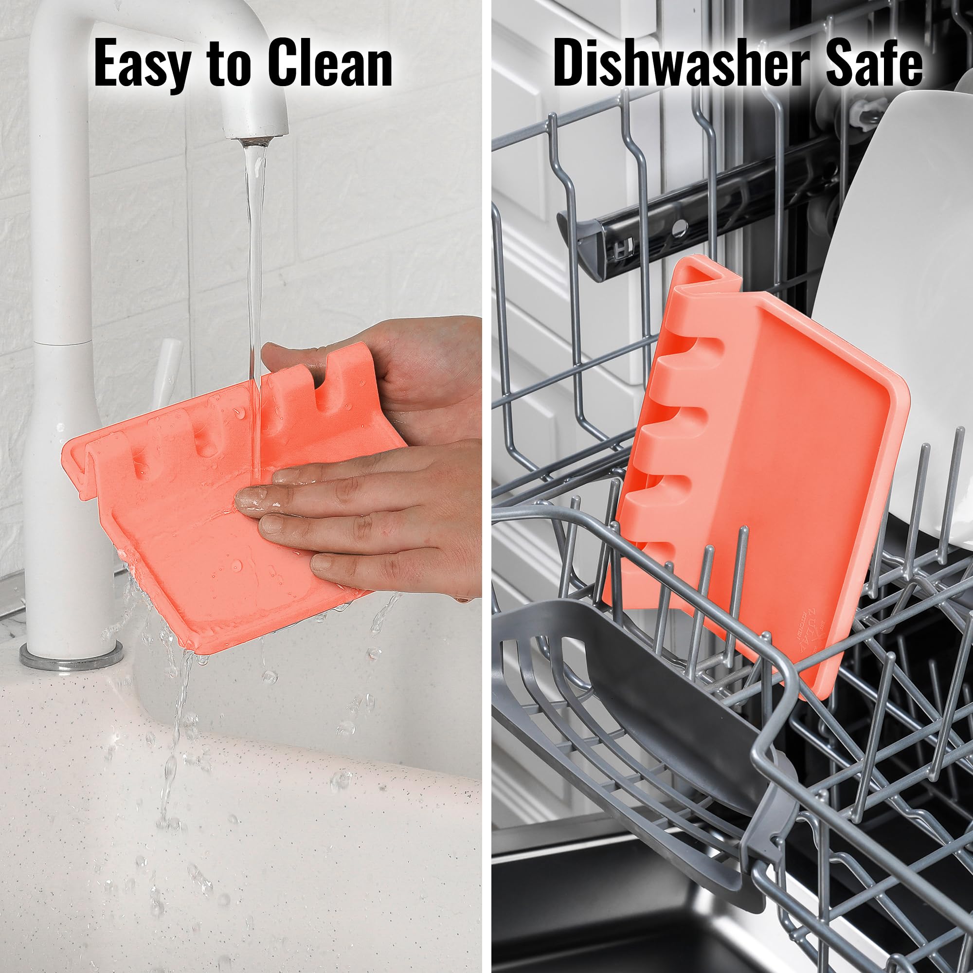 Zulay Silicone Utensil Rest - Heat-Resistant Spoon Holder for Stove Top - BPA-Free Kitchen Tool Organizer for Cooking