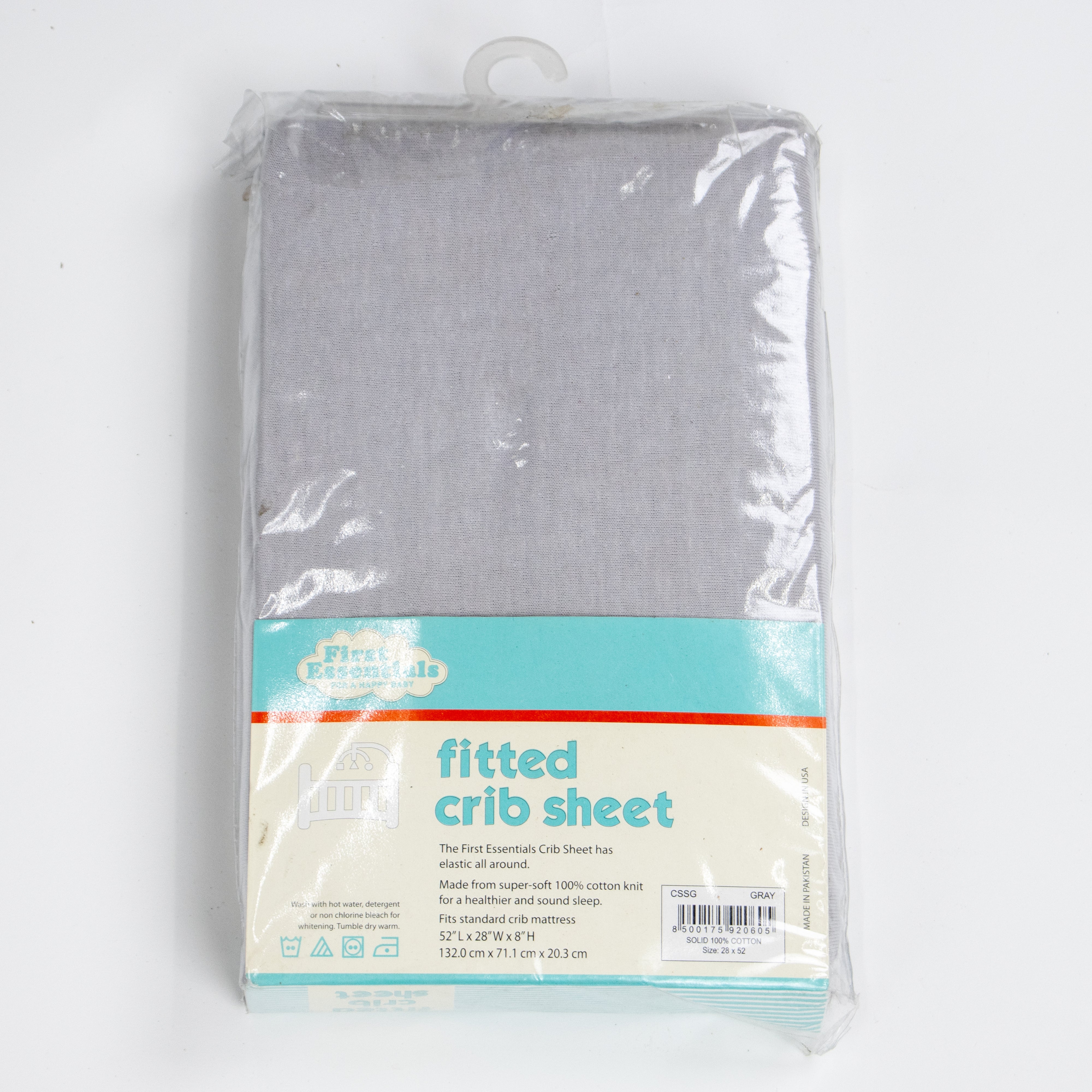 First Essentials Fitted Cotton Standard Crib Sheet - Soft Baby Crib Fitted Sheet for Nursery, Toddler & Infant Beds - Perfect for Daycare, Home Nursery & Travel Cribs