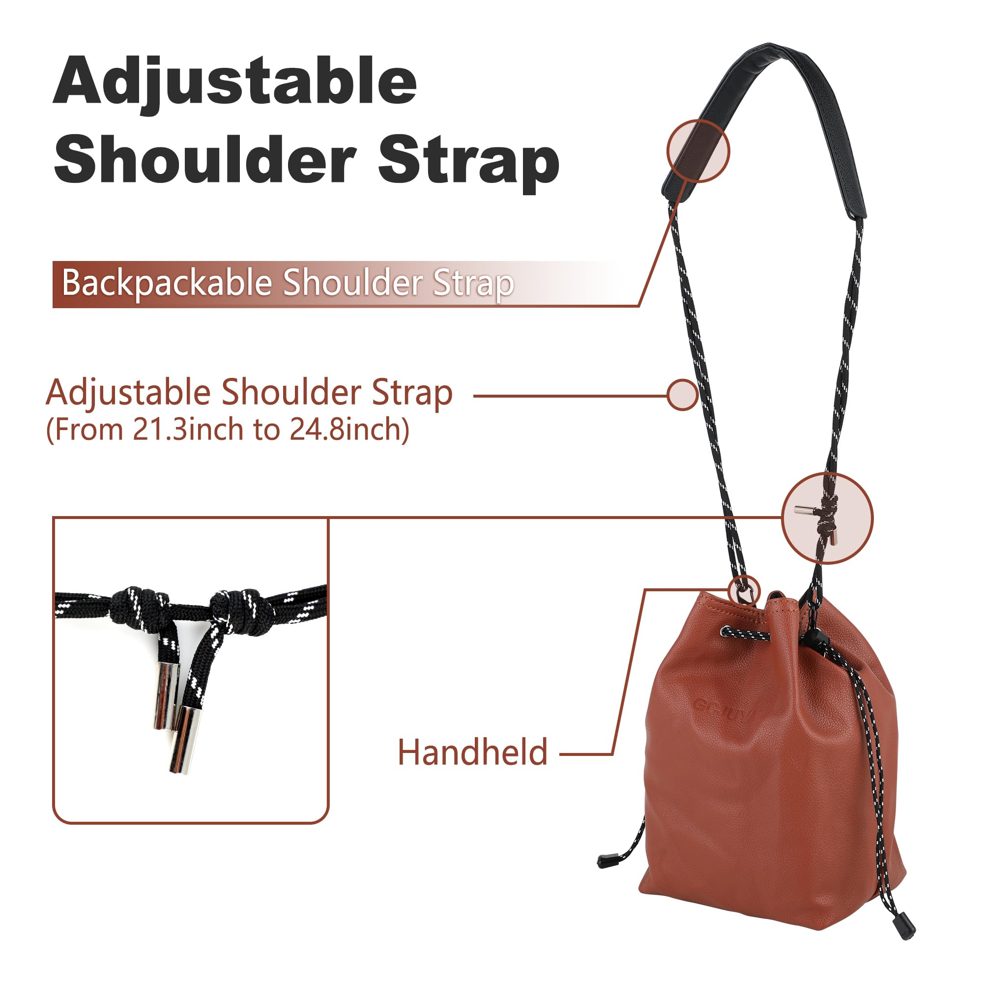 Waterproof Leather DSLR/SLR Camera Bag with Removable Crossbody Strap - Medium Brown Photography Case for Men & Women - Perfect for Travel, Hiking, and Outdoor Photography