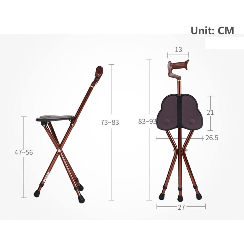 Lightweight Retractable Walking Stick with Seat - Adjustable Height Folding Cane Chair for Seniors & Elderly - Portable Mobility Aid with Massage Handle - Perfect for Hiking, Travel & Outdoor Activities (Blue)