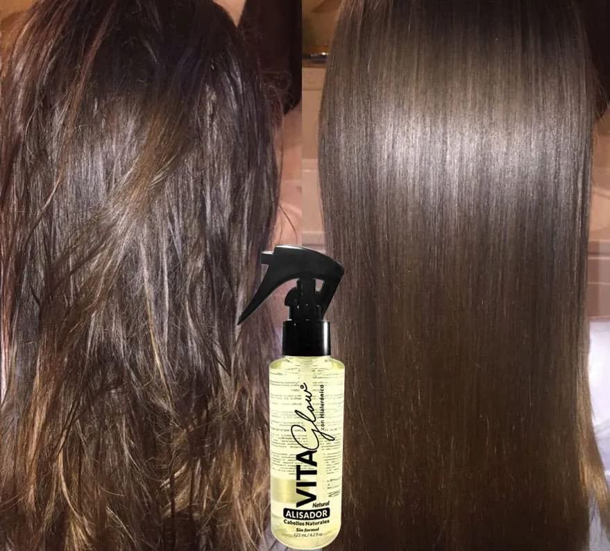 Vita Glow Natural Progressive Hair Straightener with Collagen & Hyaluronic Acid – Formaldehyde-Free, 4.2oz/125ml – Smooth & Repair Damaged Hair for Salon-Quality Results at Home | Perfect for Daily Styling, Keratin Treatments & Frizz Control