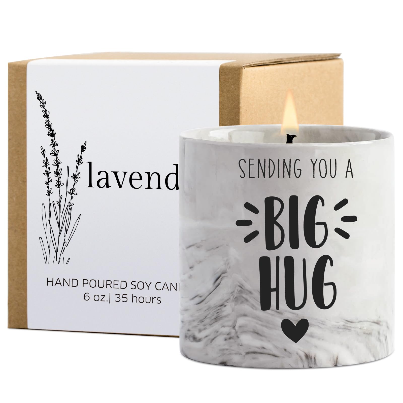 Thinking of You Gifts for Women - Lavender Scented Soy Candles 6oz | Comforting Get Well Soon & Miss You Gifts for Best Friends, Mothers | Perfect for Relaxation, Home Decor & Stress Relief